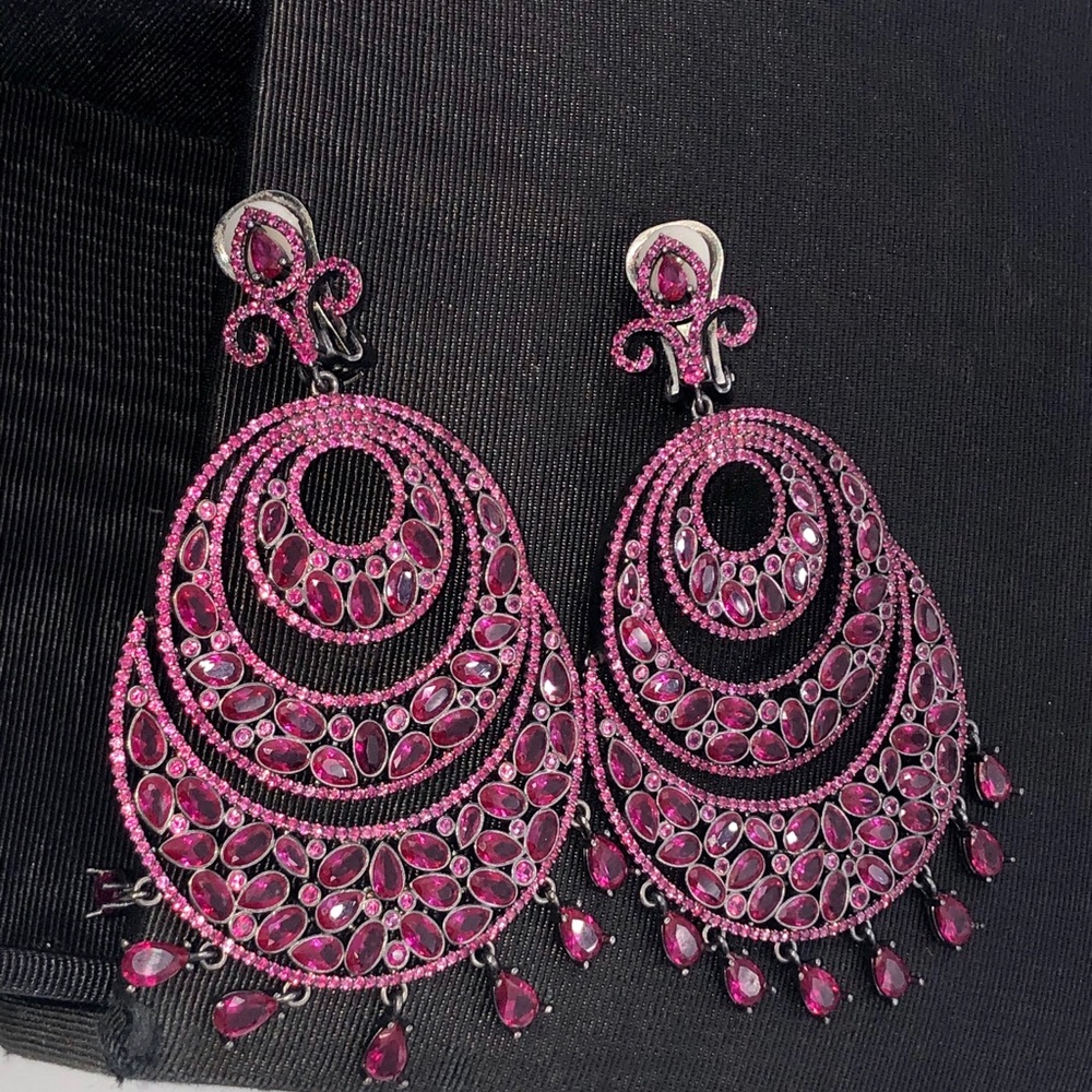 Sterling Silver Fuchsia Swarovski Crystal